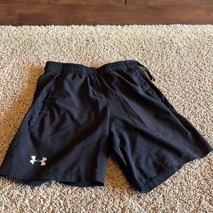 Black Under Armour swim/active shorts.